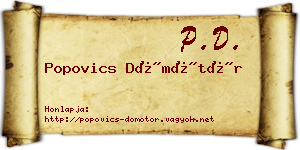 Popovics Dömötör névjegykártya